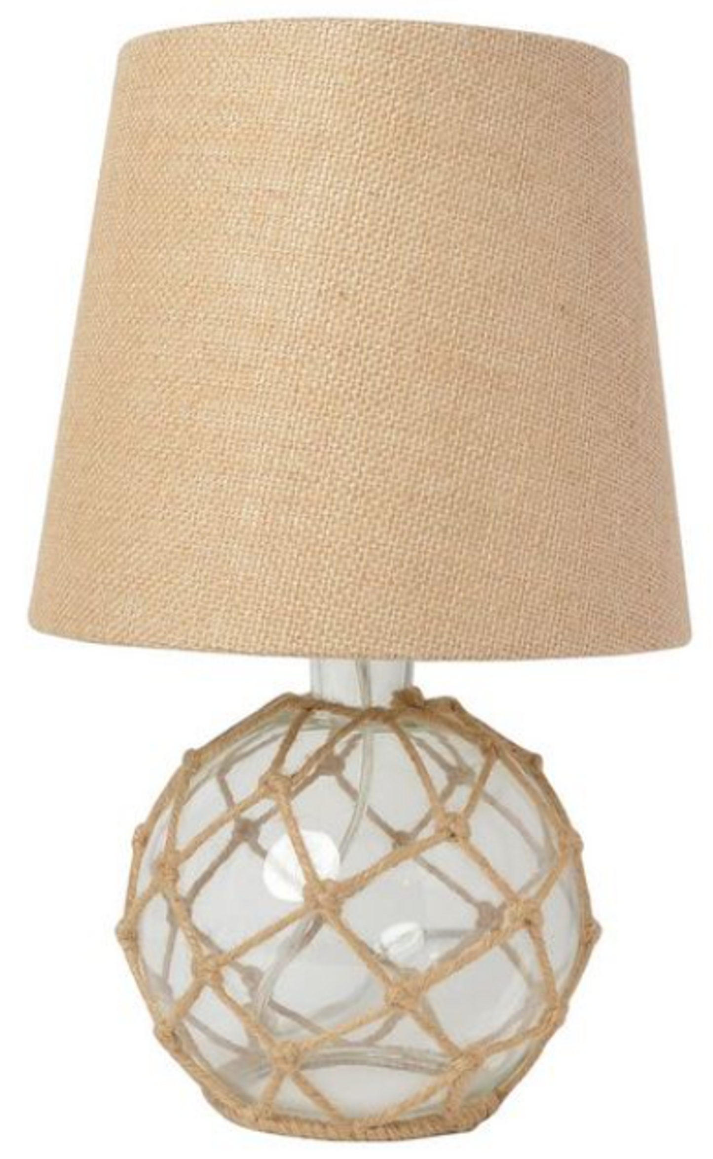 Elegant Designs Buoy Rope Nautical Coastal Glass Table Lamp