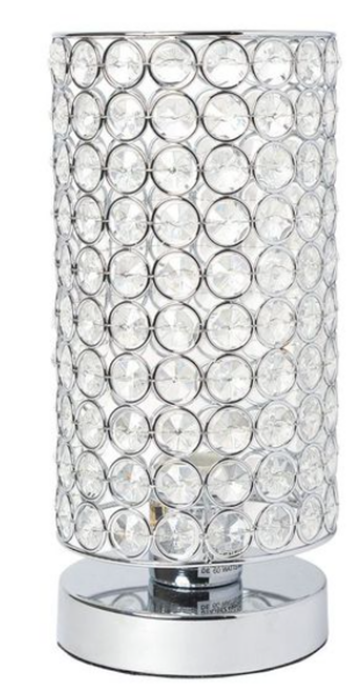 Elegant Designs Elipse Crystal Cylindrical Uplight Table Lamp
