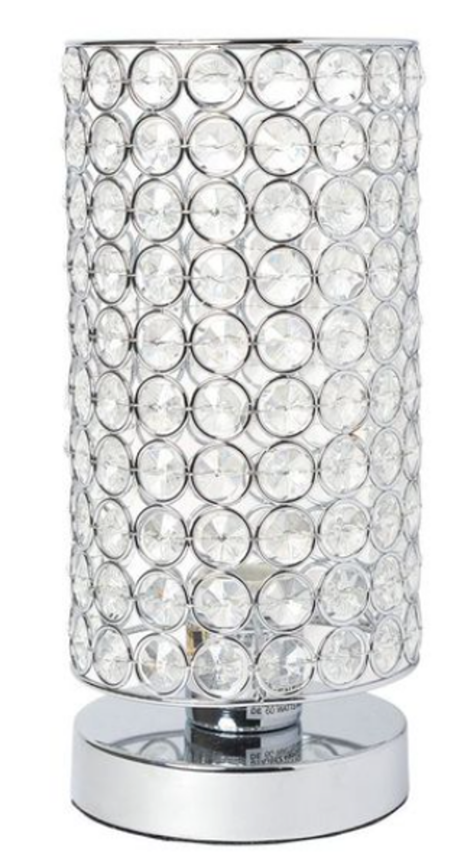 Elegant Designs Elipse Crystal Cylindrical Uplight Table Lamp