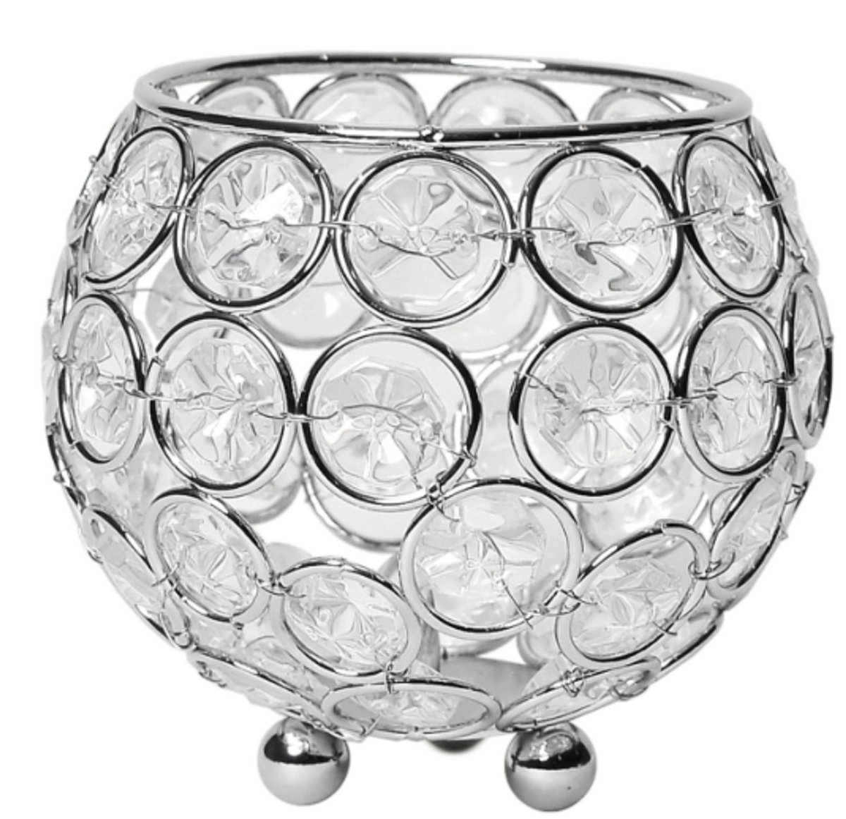 Elegant Designs Crystal Bowl Candle Holder Centerpiece