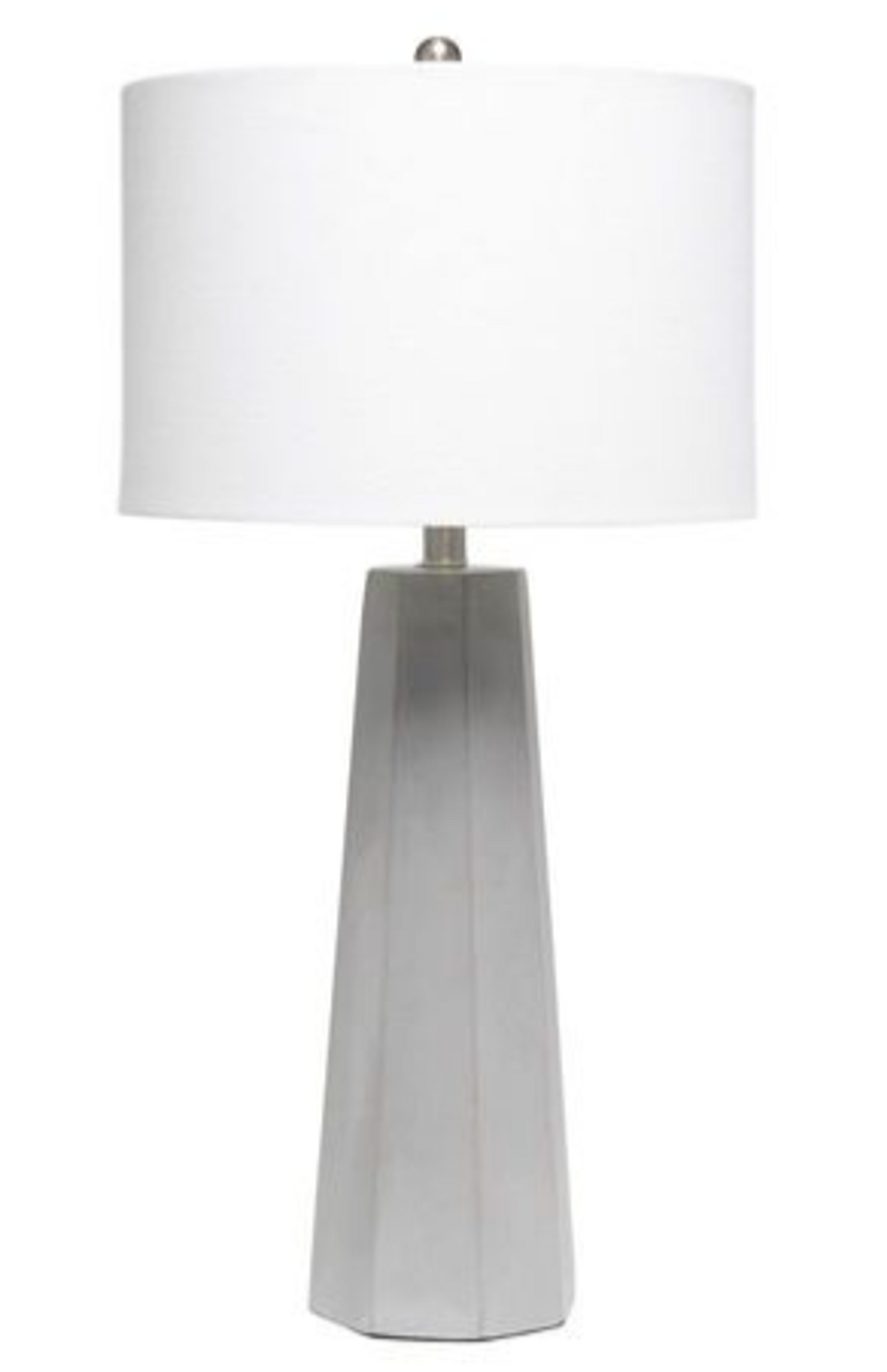 Lalia Home Concrete Pillar Table Lamp with White Fabric Shade