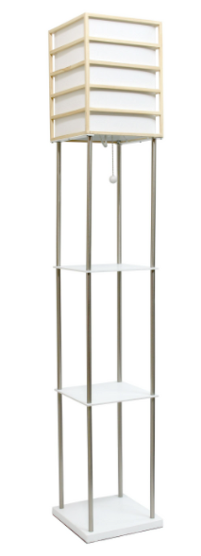 Lalia Home 1 Light Metal Etagere Floor Lamp with Storage Shelves