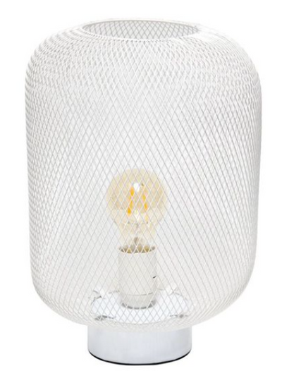 Simple Designs Geometric Square Metal Table Lamp
