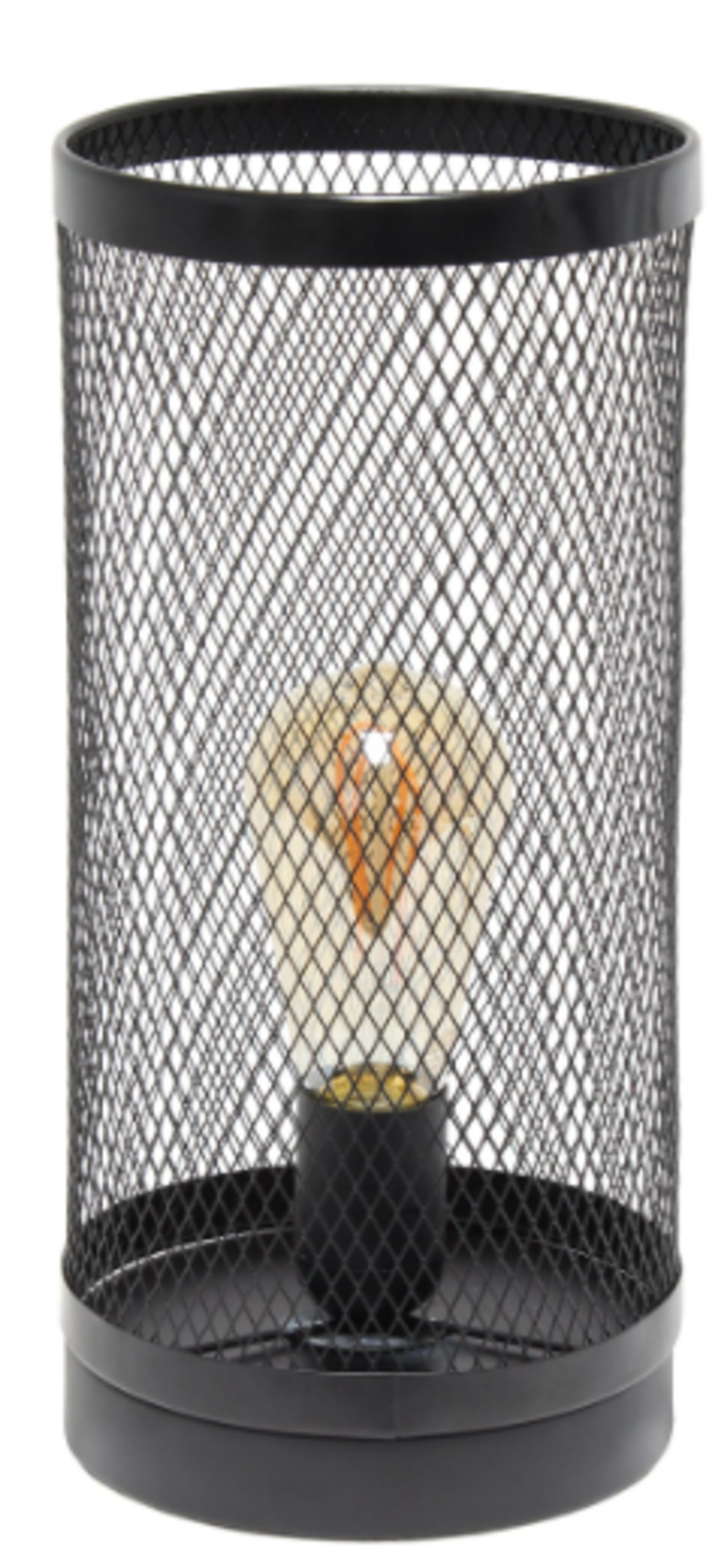 Simple Designs Mesh Cylindrical Steel Table Lamp