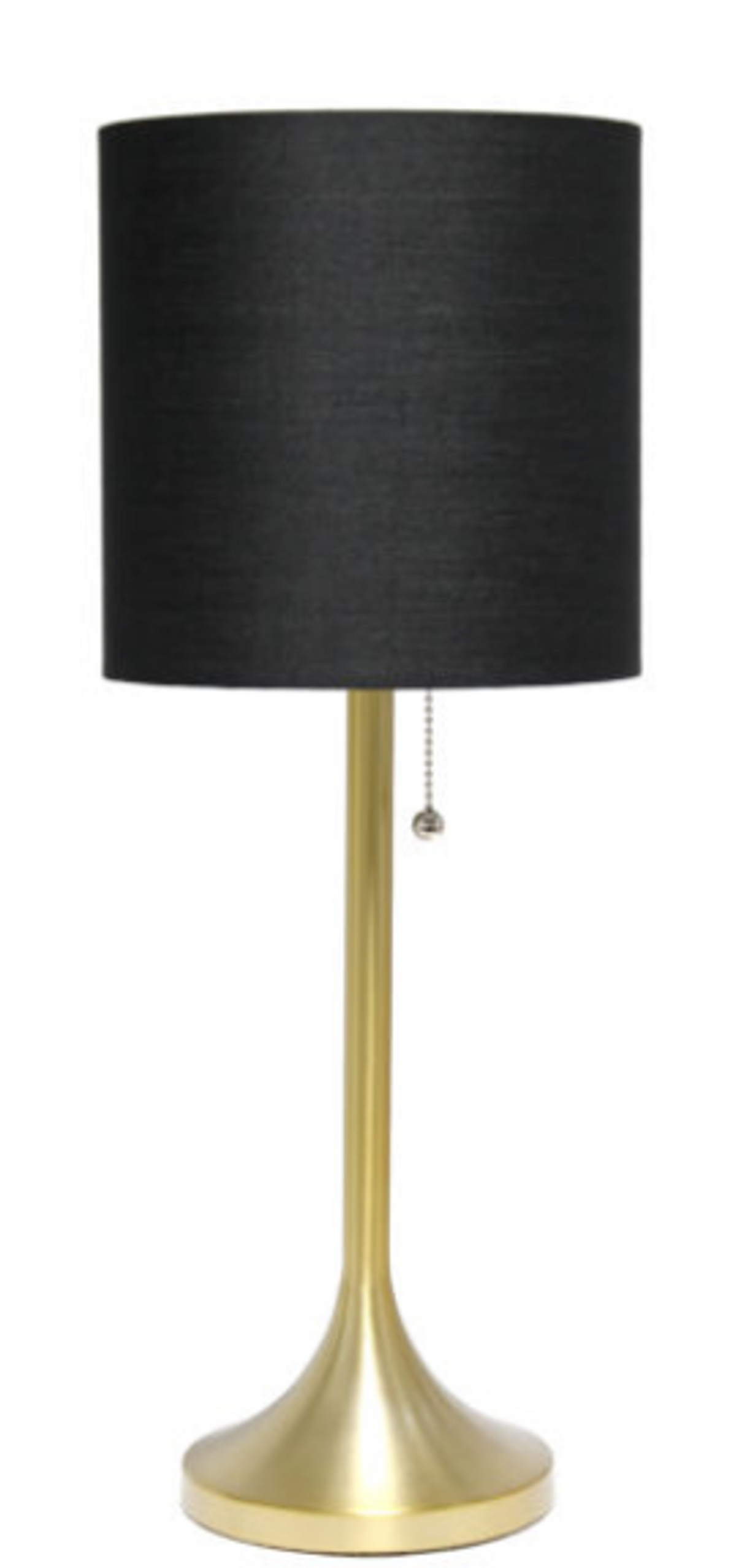 Simple Designs Gold Tapered Table Lamp with Fabric Drum Shade - Gold/ Black