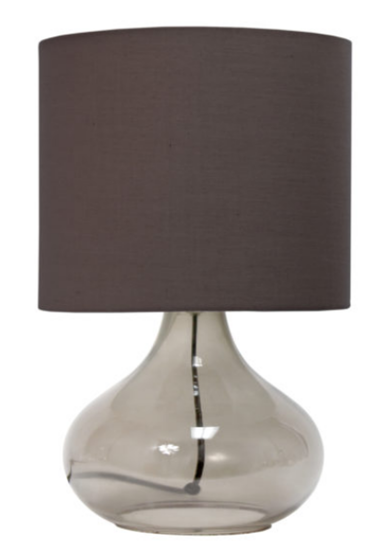 Simple Designs Glass Raindrop Table Lamp with Fabric Shade - Smoke/ Gray