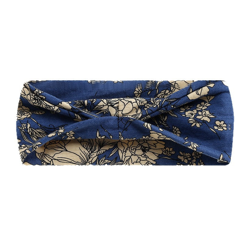 Floral Elastic Printed Wig Headscarf Headband Sports Sweat-Absorbent Hair Accessory