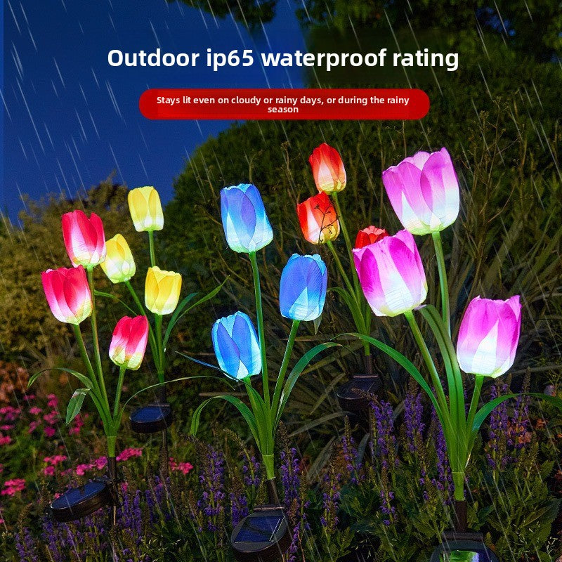 LED Solar Powered Tulip Garden Lights Outdoor Decorative Lighting