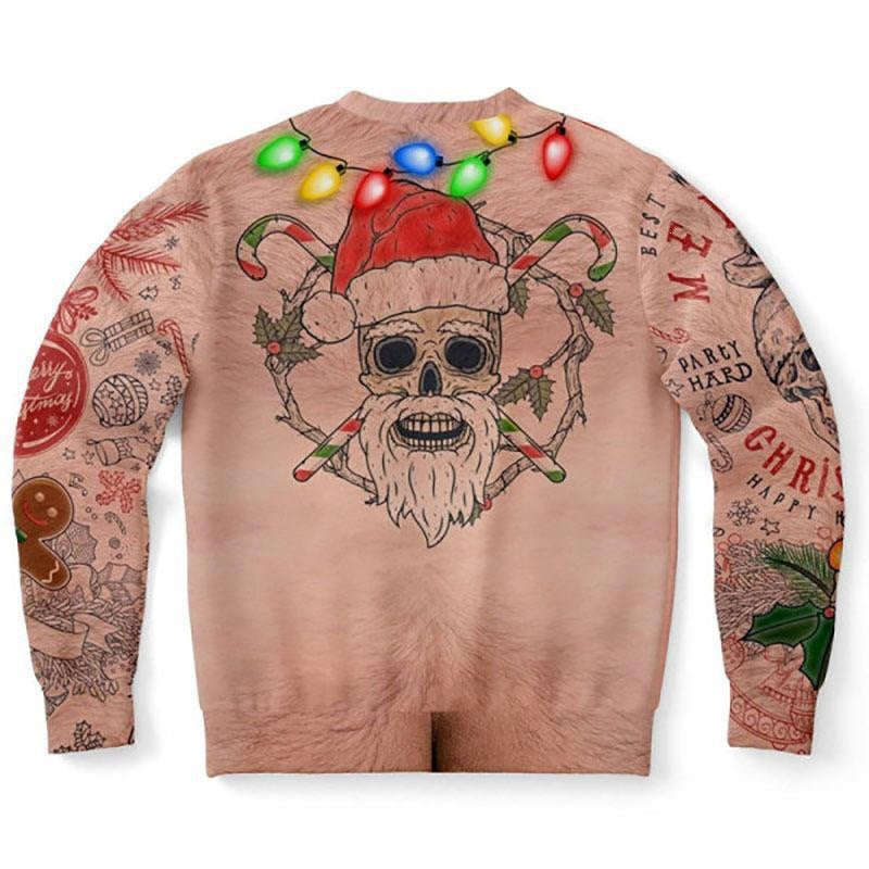 Skull Halloween 3D Digital Print Crewneck Sweatshirt Long Sleeve Pullover