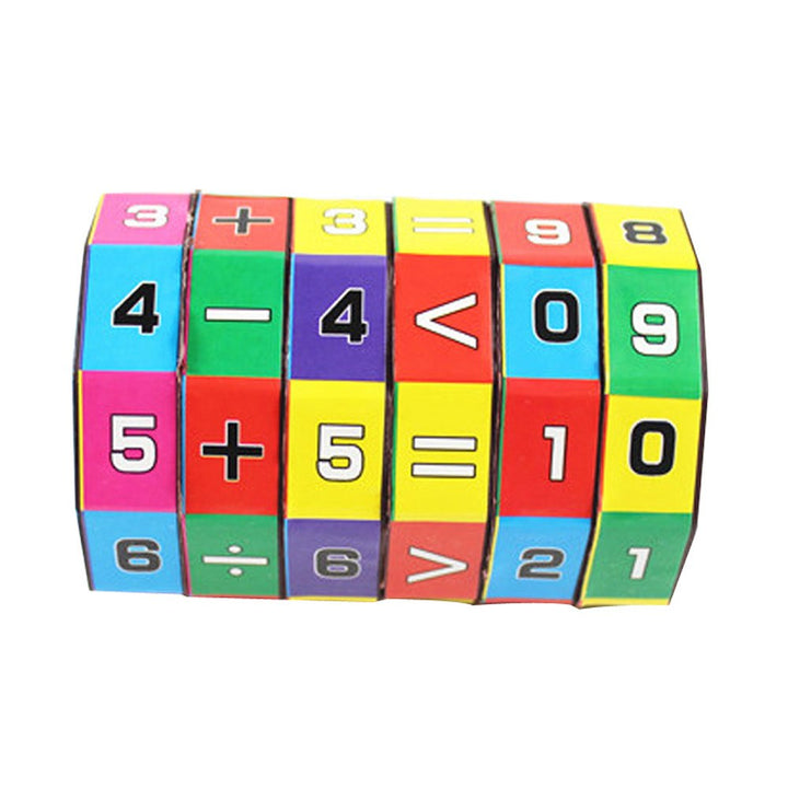 Six-sided math cube kids learning toy, full product view