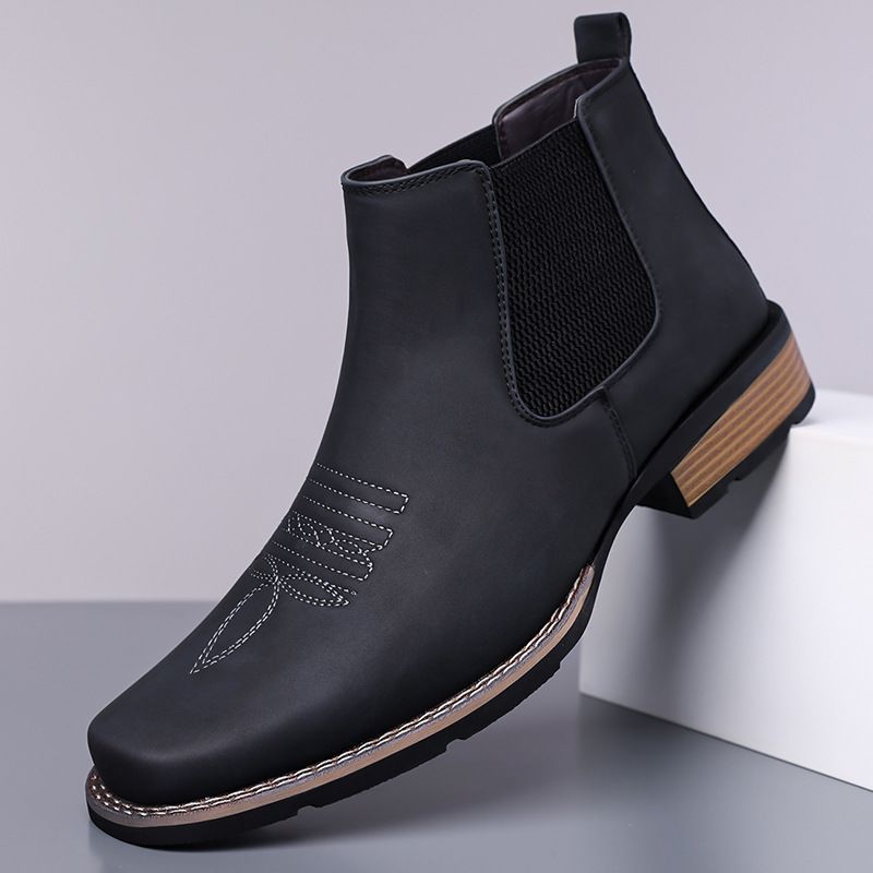 Men's Chelsea Style Faux Leather Mid-Calf Casual Boots