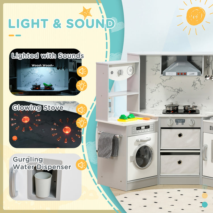 Toy kitchen water dispenser feature