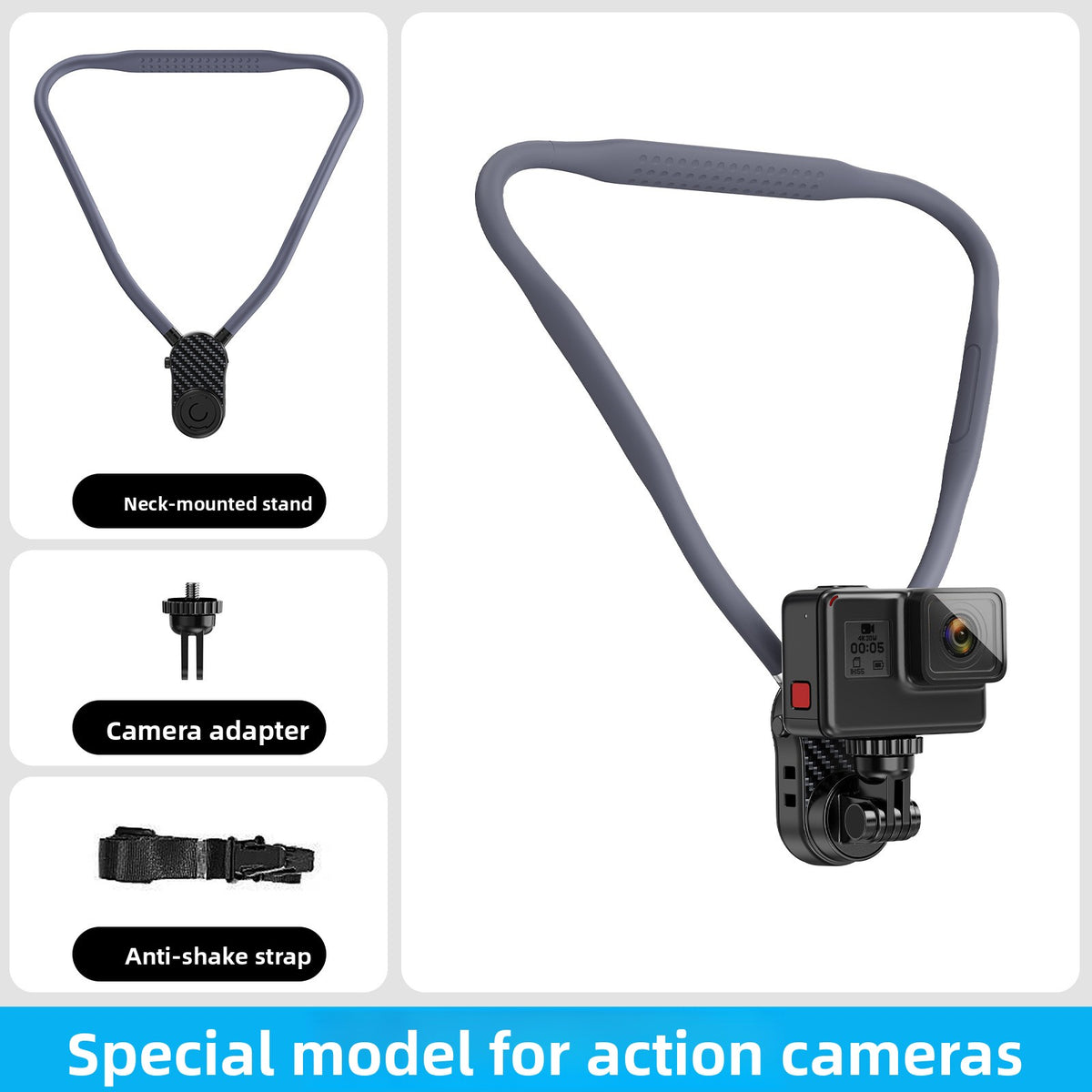 Neck-mounted mobile phone holder