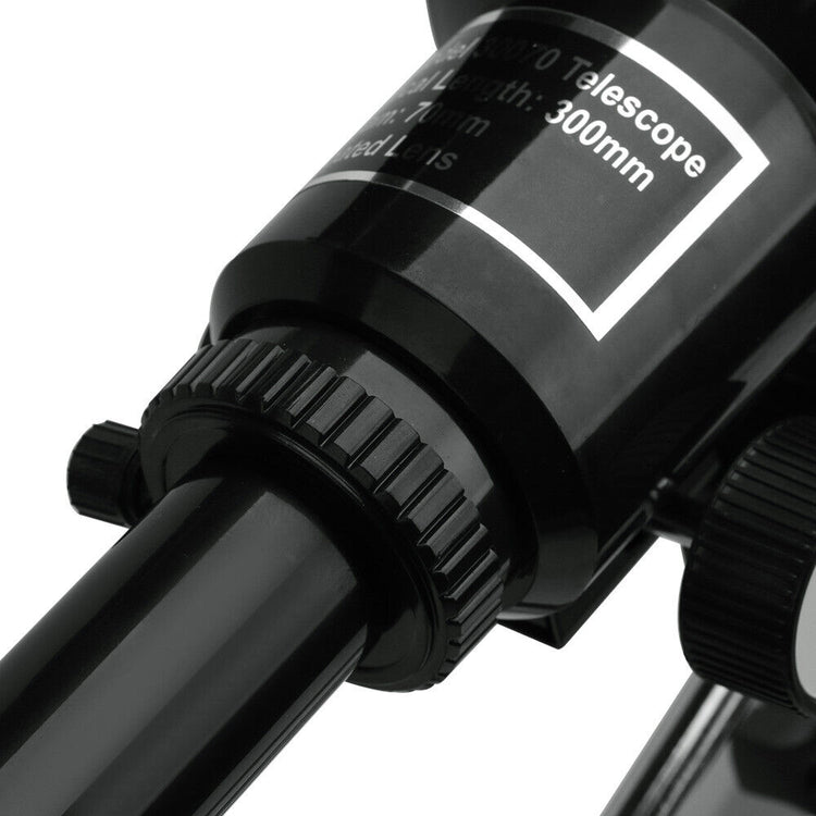 Telescope pointed toward the night sky