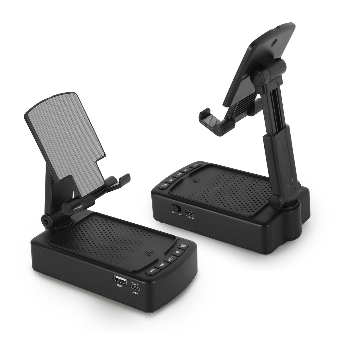 Foldable Phone Stand with Wireless Speaker & Power Bank