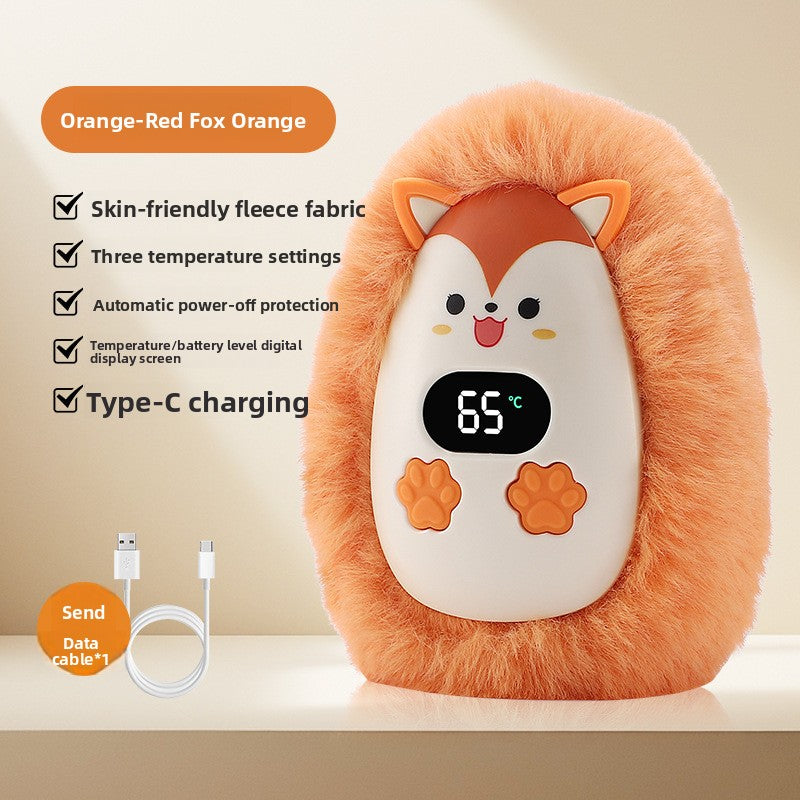 Portable Plush USB Hand Warmer with Digital Display