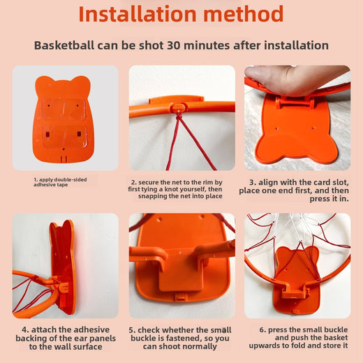 Foldable No-Drill Basketball Hoop for Home Use