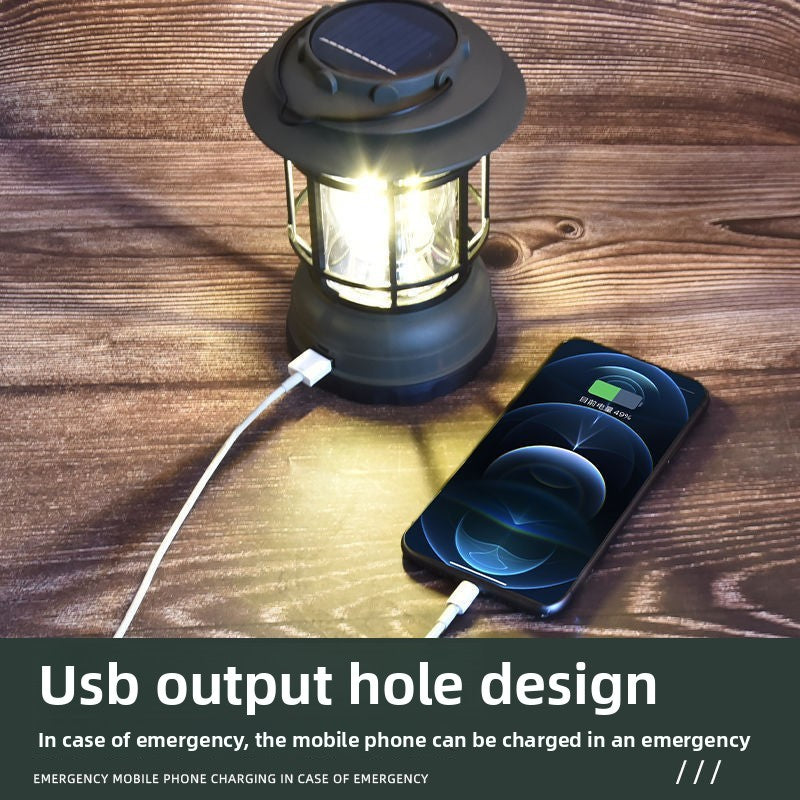 Retro Camping Lantern with Dimmable LED Light