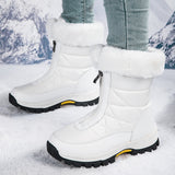 Women Fleece Lined Snow Boots Anti Slip Winter Warm Outdoor Boots