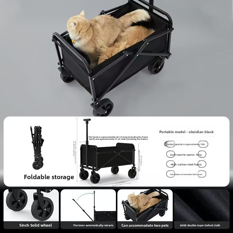 Folding outdoor wagon with steel frame and Oxford fabric, photo 4