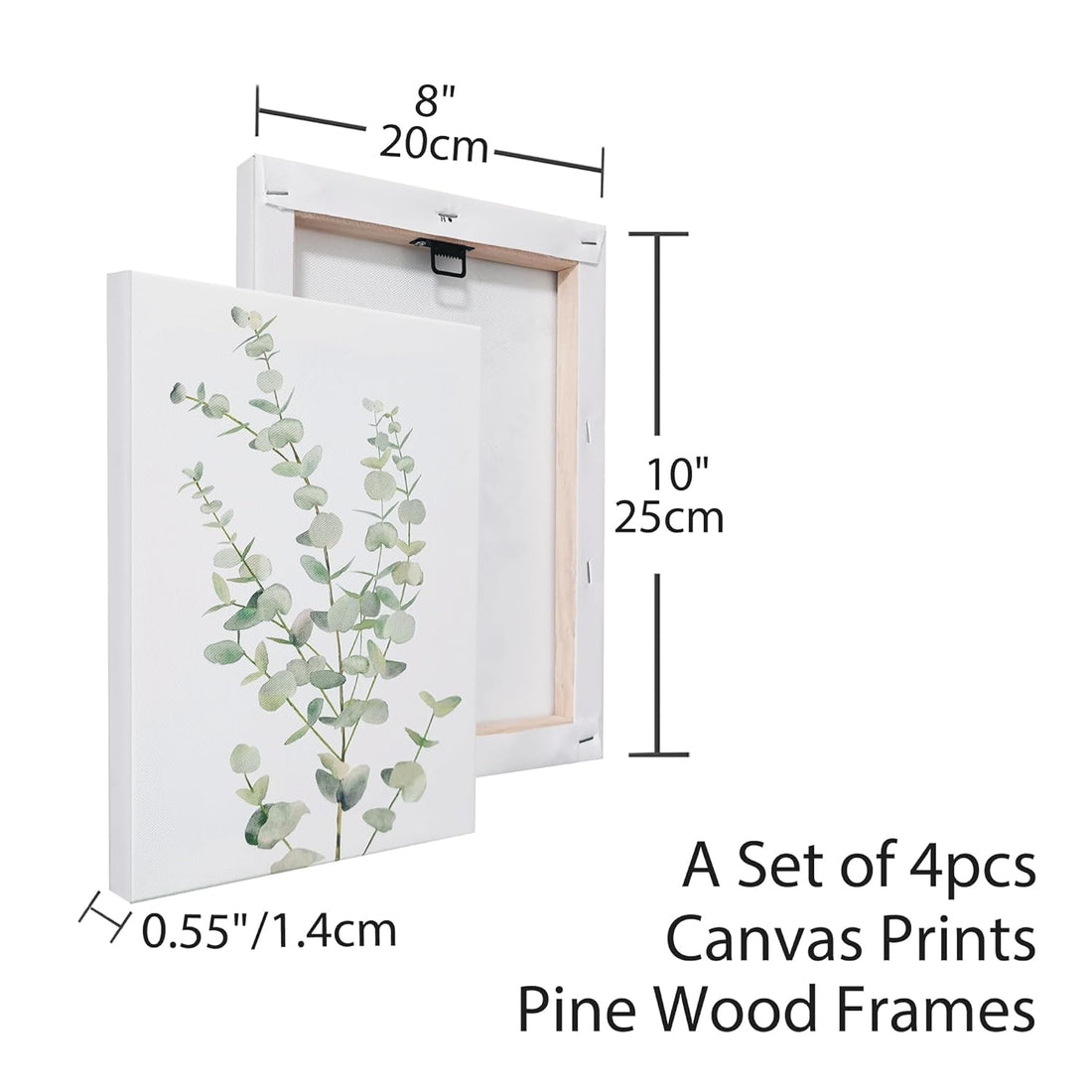 Botanical canvas set hung as a horizontal row