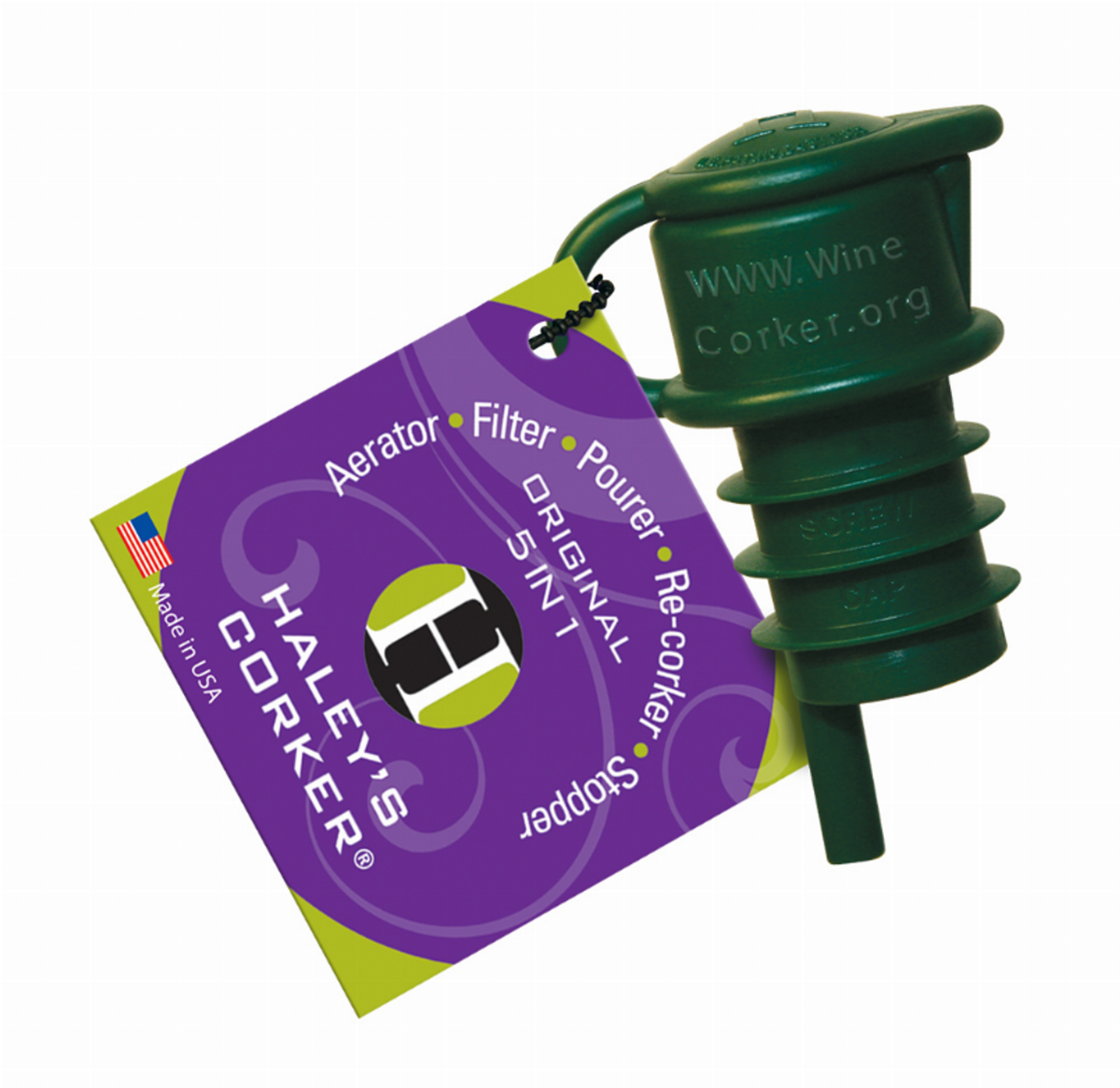 Haley's Green Corker for Screw-Cap Wine Bottles