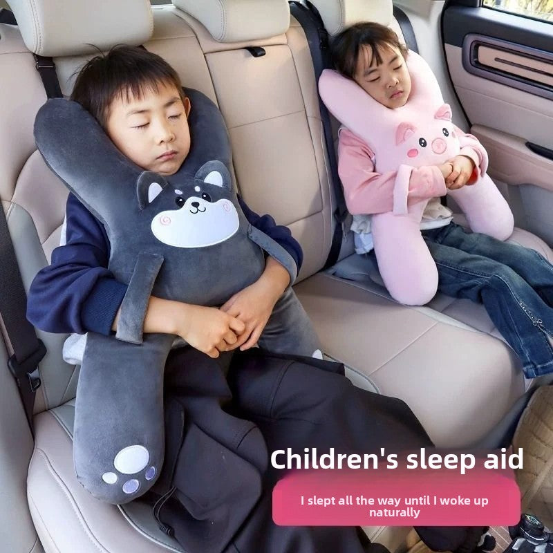Cartoon Plush Kids Car Seat Travel Pillow Neck Support Nap Cushion