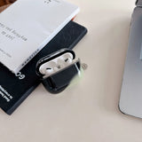 Black Background Luminous Quicksand Earphone Case