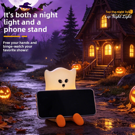 Halloween Pumpkin Silicone Night Light with Touch Control