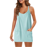 Solid Color Knit Dress with Pockets