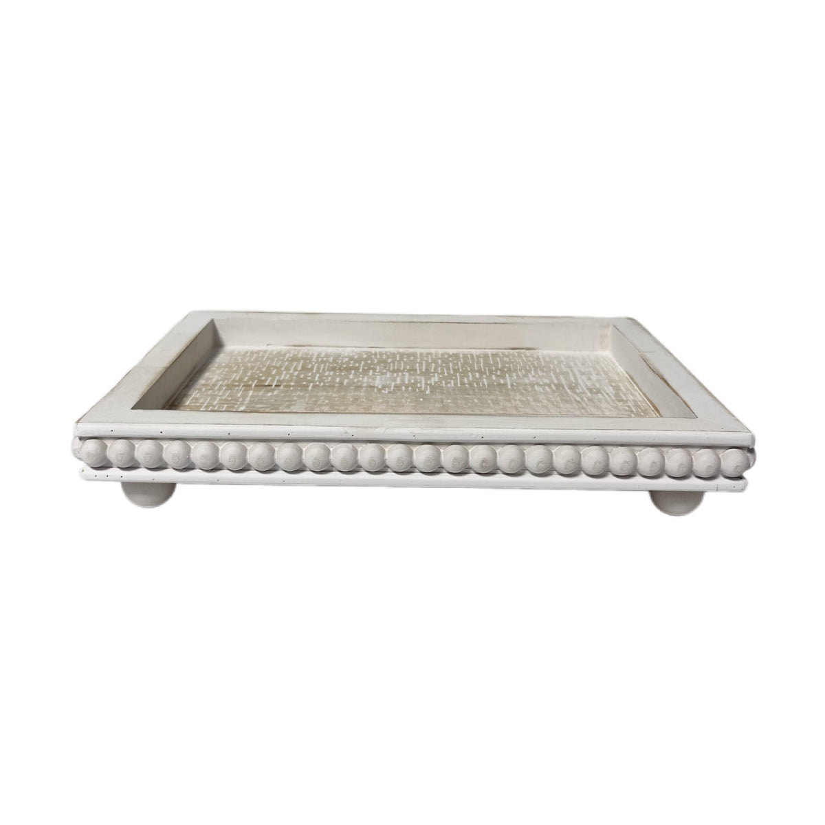 Vintage Wooden Beaded Serving Tray