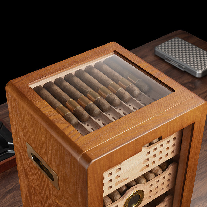 Four Layer Cedar Lined Cigar Box with Humidifier