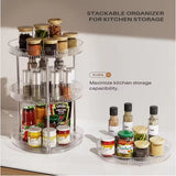 Pack of 2 Double Layer Rotating Spice Rack Organizer