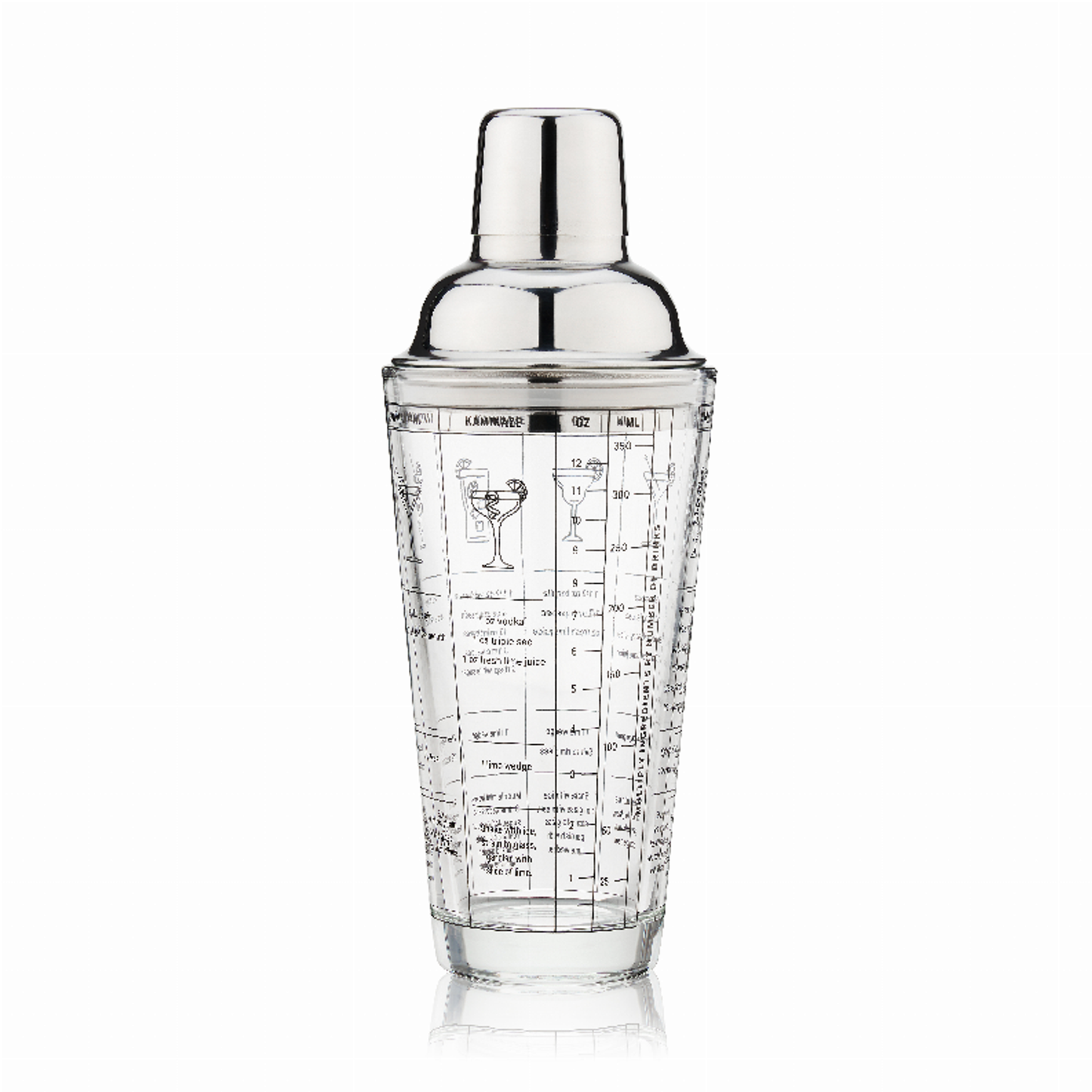 Glass Recipe Cocktail Shaker by True