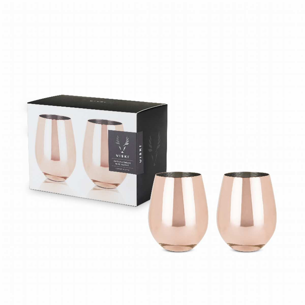 Copper Stemless Wine Glasses by Viski