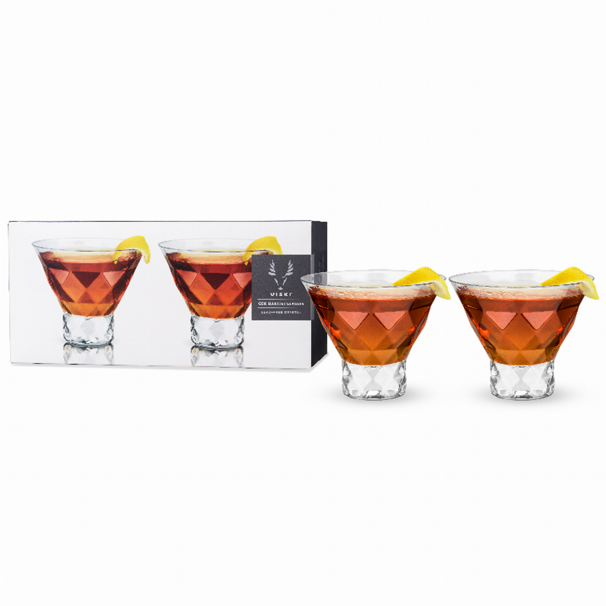 Gem Crystal Martini Glasses by Viski, Set of 2