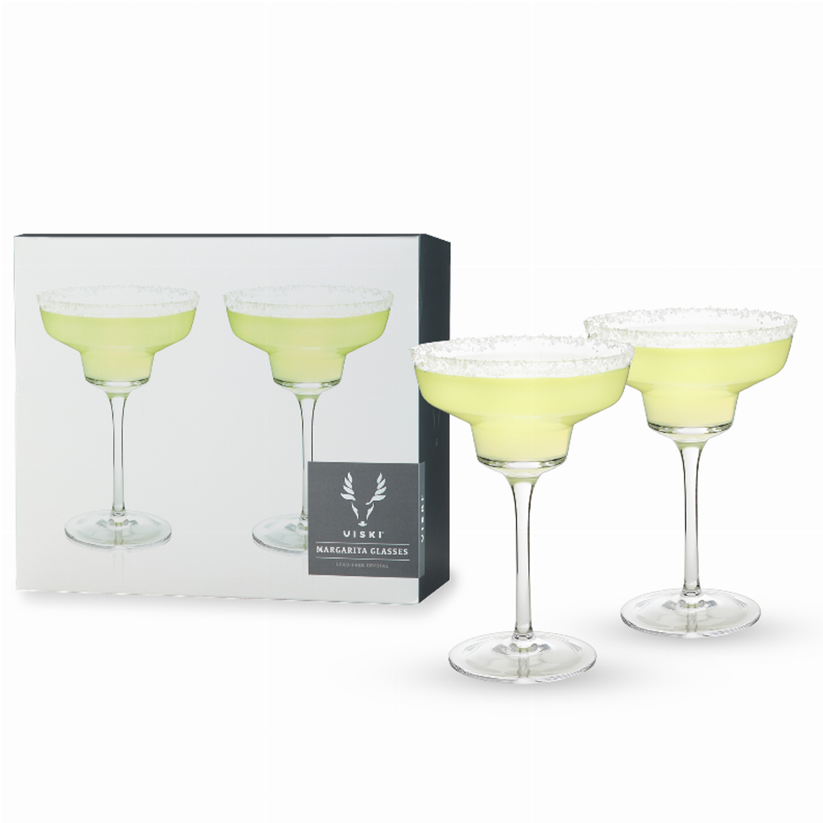 Angled Crystal Margarita Glasses by Viski, Set of 2