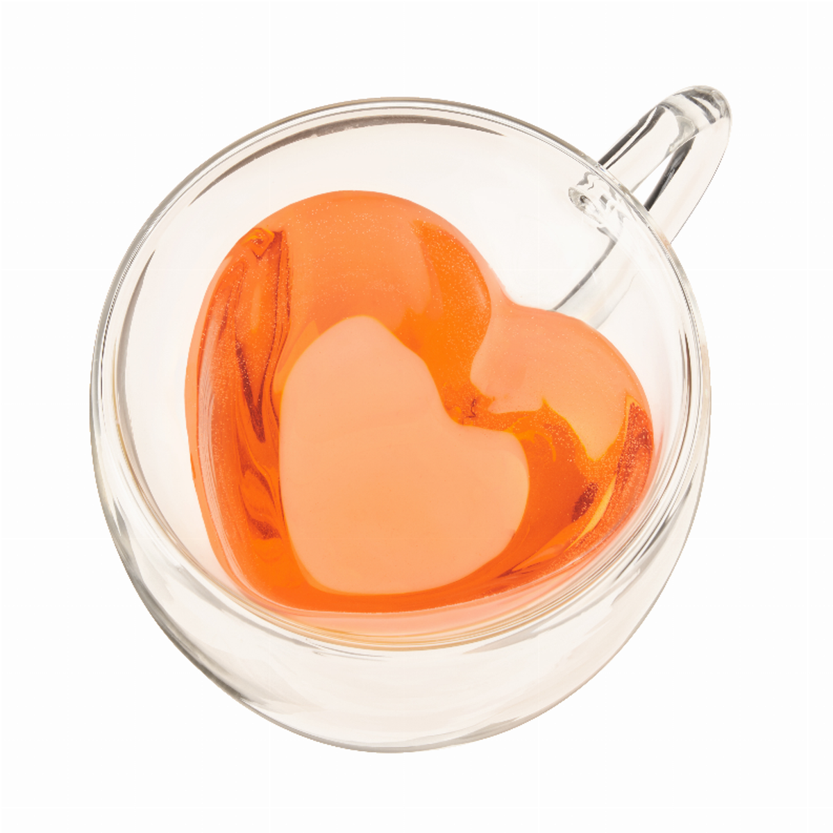 Kendall Heart Double Walled Glass Tea Mug