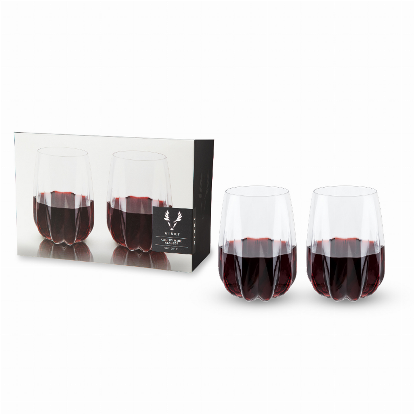 Cactus Crystal Stemless Wine Glasses by Viski