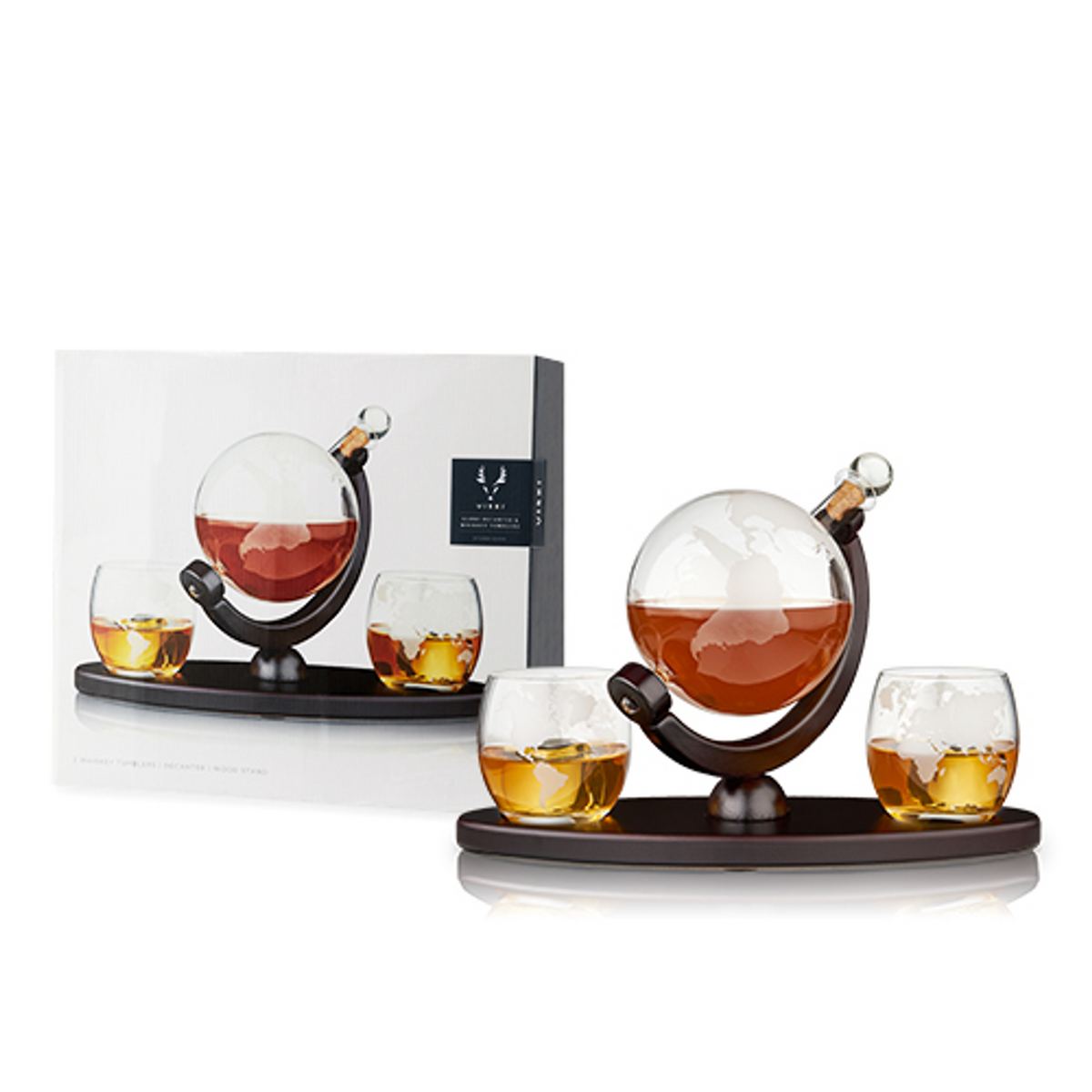 Globe Decanter and Whiskey Tumblers Set by Viski