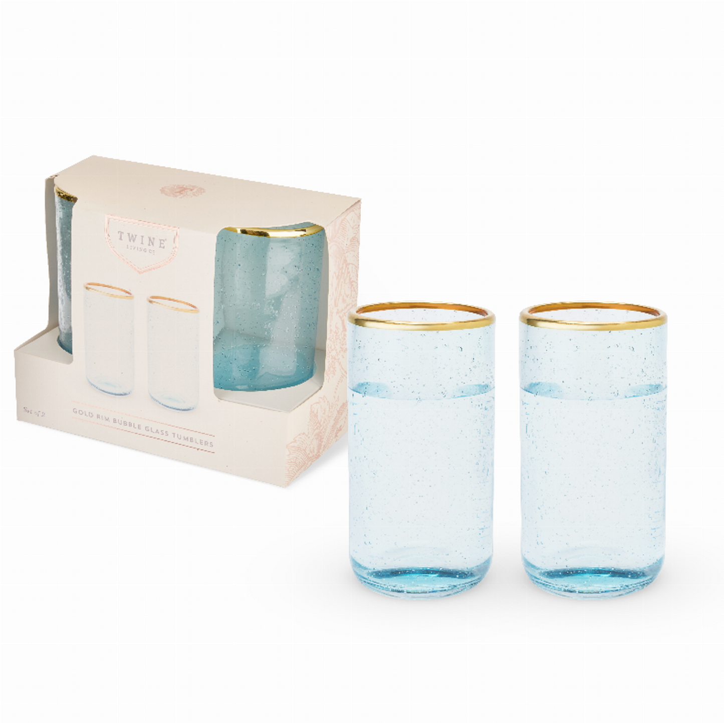 Aqua Bubble Glass Tumbler Set by Twine