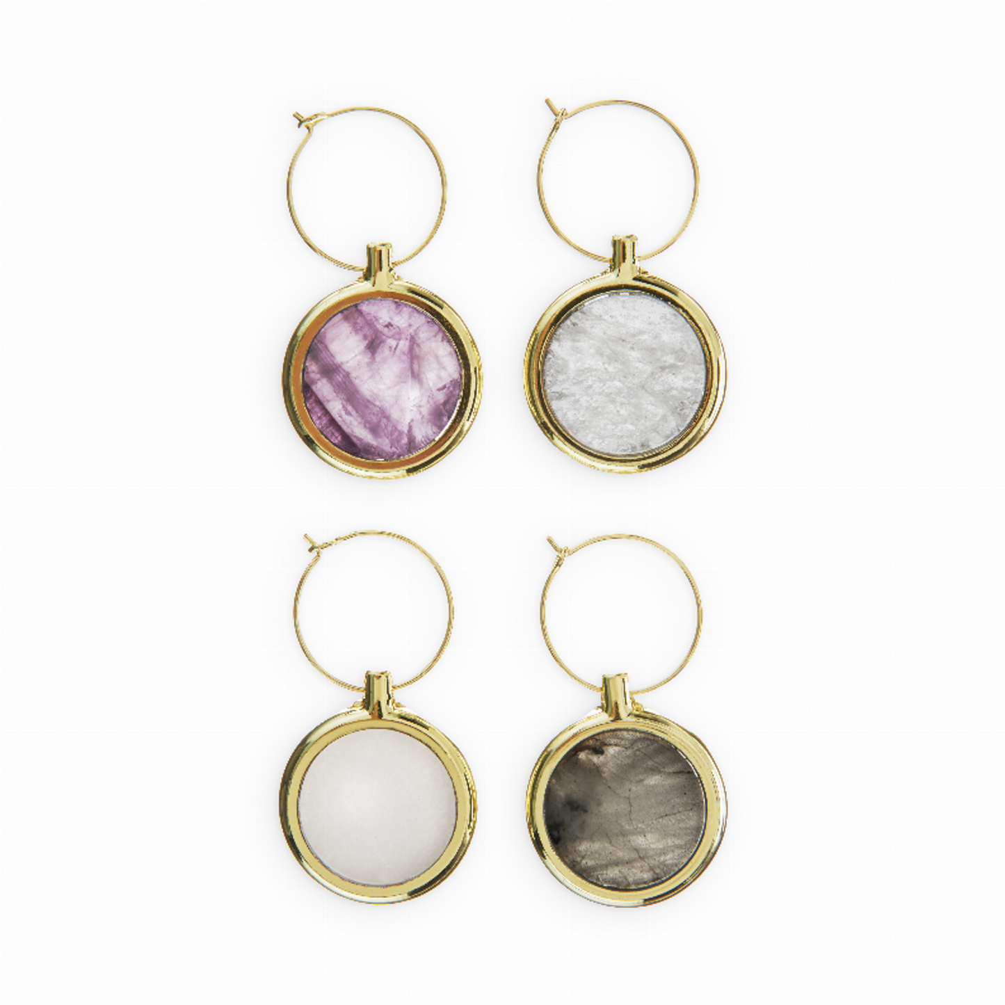 Twine Agate Wine Charms, Set of 4