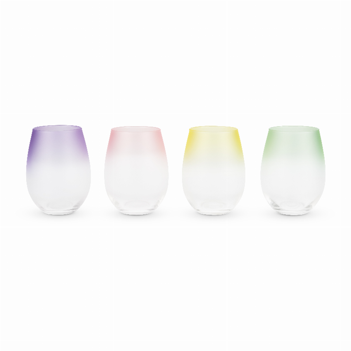 Frosted Ombre Stemless Wine Glasses by Blush, Set of 4