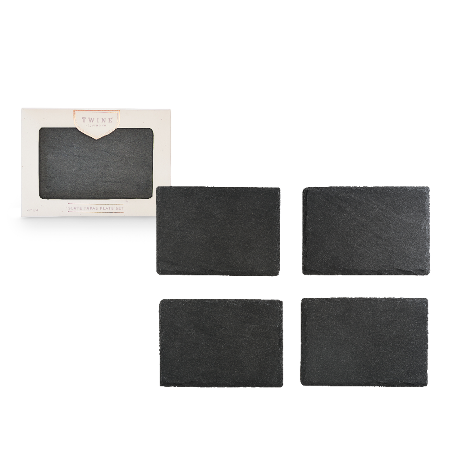 Twine Slate Tapas Plates, Set of 4