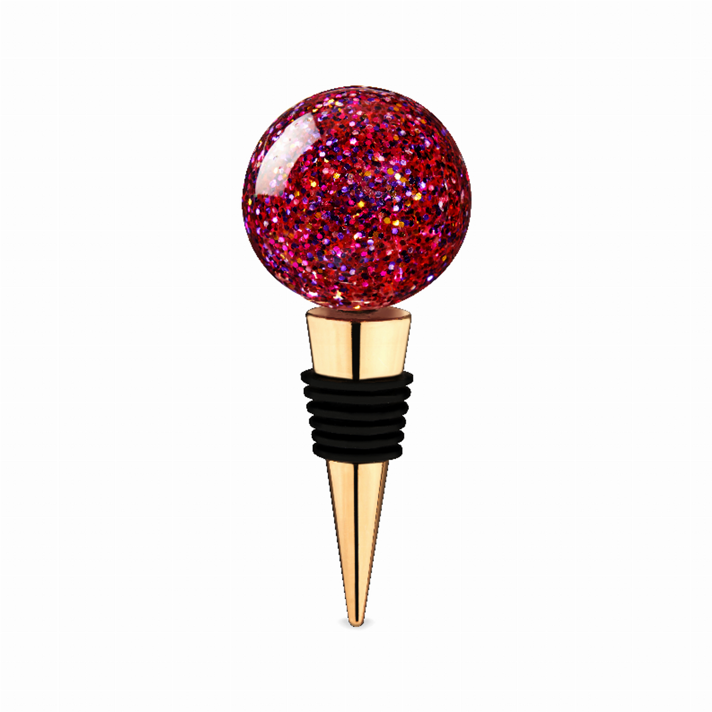 Blush Radiance Round Glitter Wine Stopper