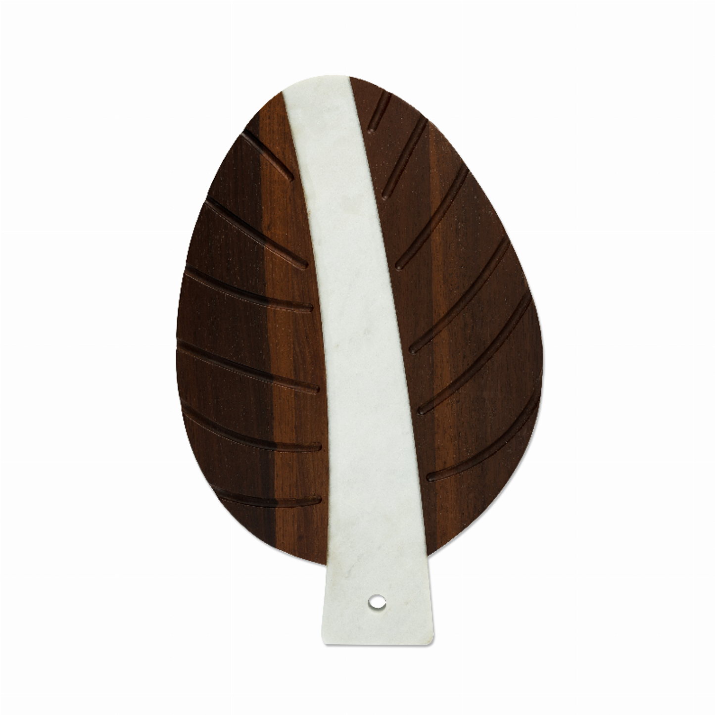 Viski Marble and Wood Leaf Tray