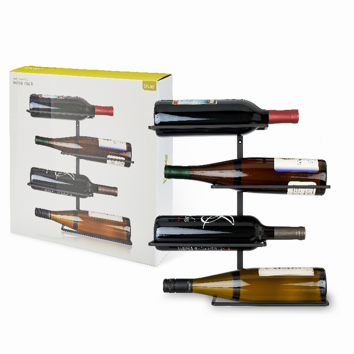 Four-Bottle Wall Mounted Wine Rack by True