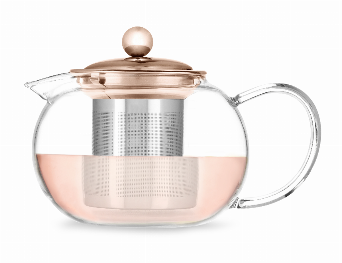 Pinky Up Candace Rose Gold Glass Teapot and Infuser