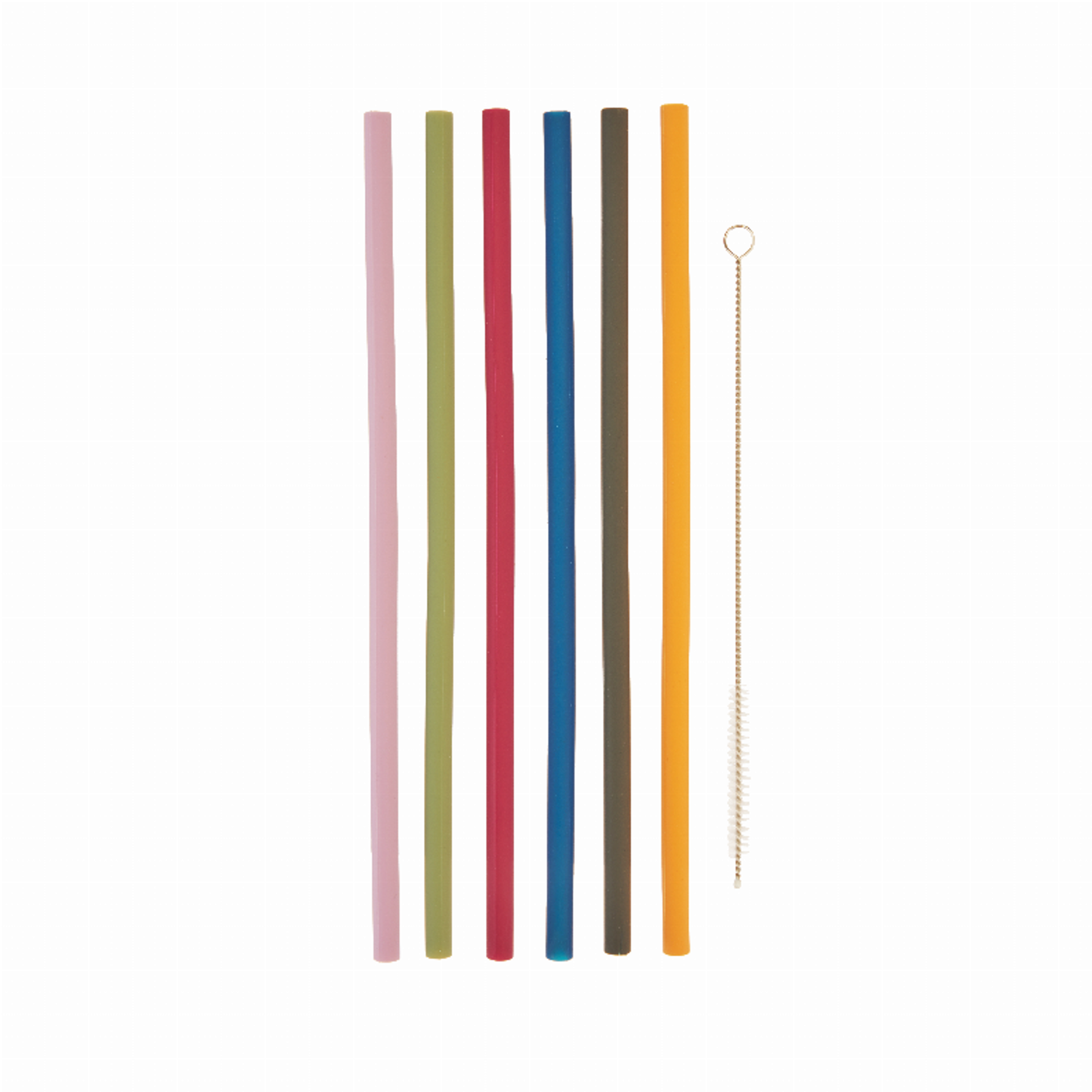 True Silicone Straws with Cleaning Brush, Set of 6