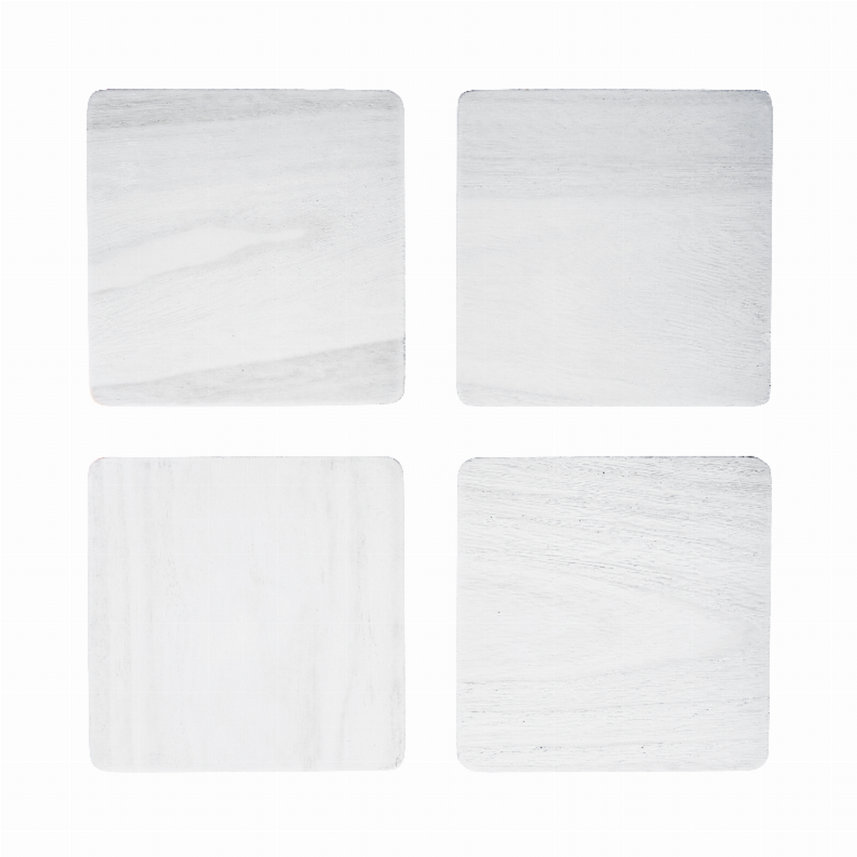 Twine Whitewash Wood Coasters, Set of 4